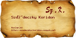 Szádeczky Koridon névjegykártya